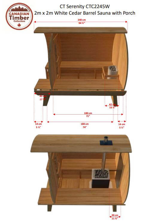 Canadian Timber Serenity Outdoor Barrel Sauna