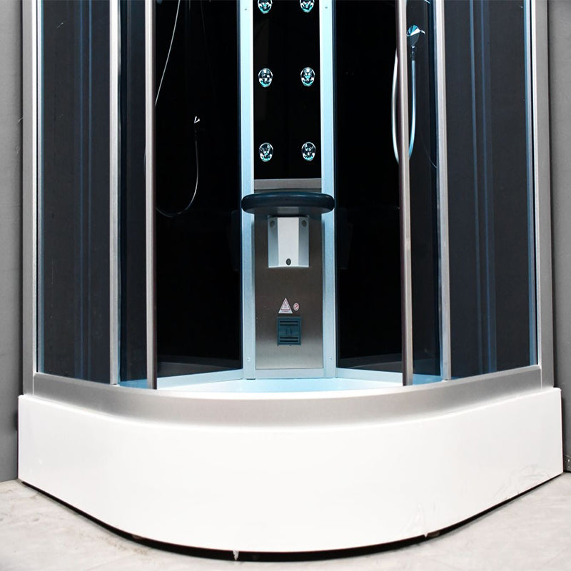 Platinum DZ901L 1 Person with Dual Sliding Doors Corner Steam Shower - Black