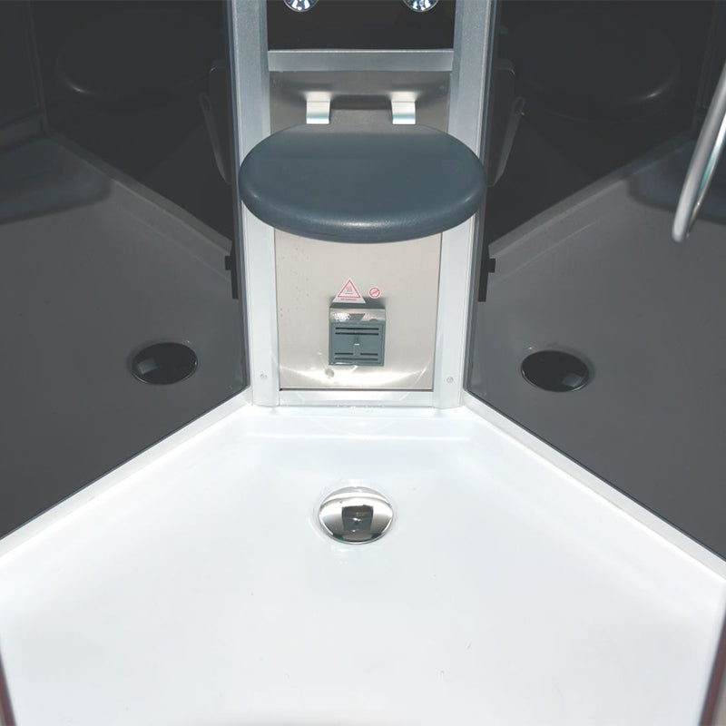 Platinum DZ901L 1 Person with Dual Sliding Doors Corner Steam Shower - Black