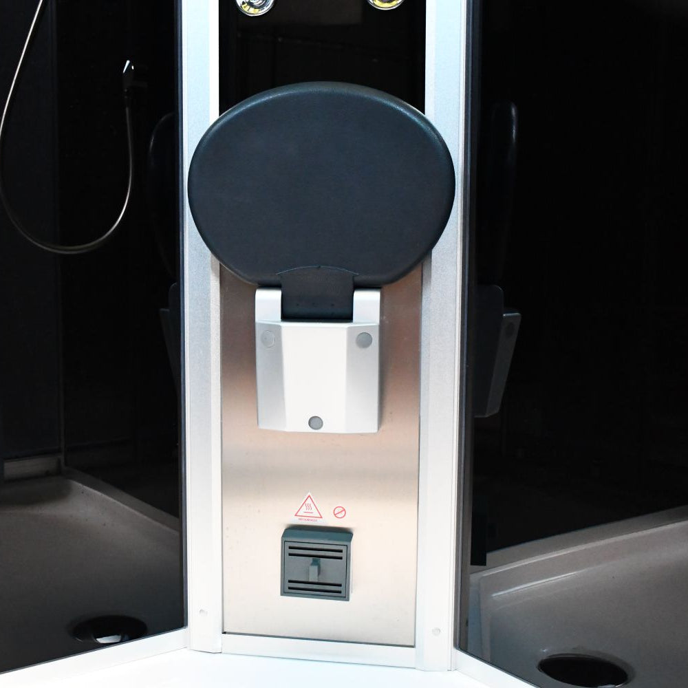 Platinum DZ901L 1 Person with Dual Sliding Doors Corner Steam Shower - Black