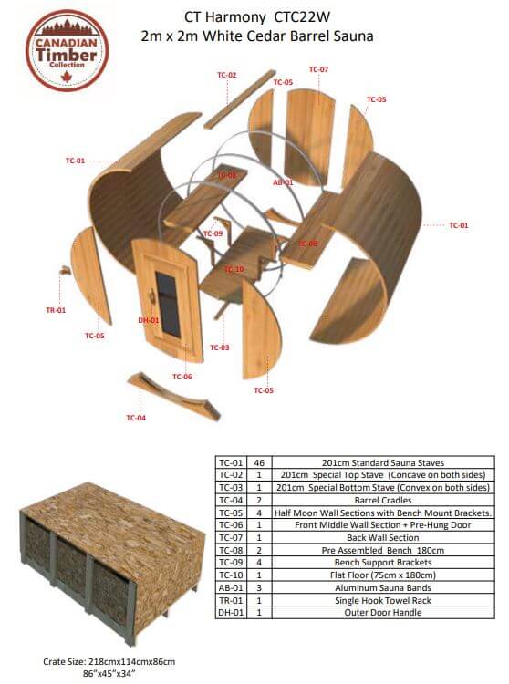 Canadian Timber Harmony Outdoor Barrel Sauna by Dundalk LeisureCraft