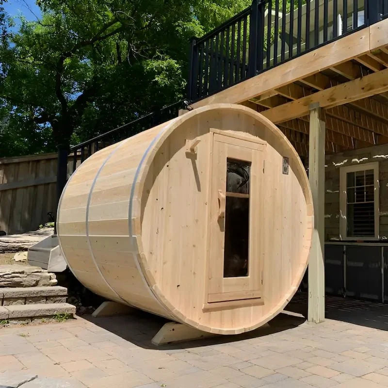 Canadian Timber Harmony Outdoor Barrel Sauna by Dundalk LeisureCraft
