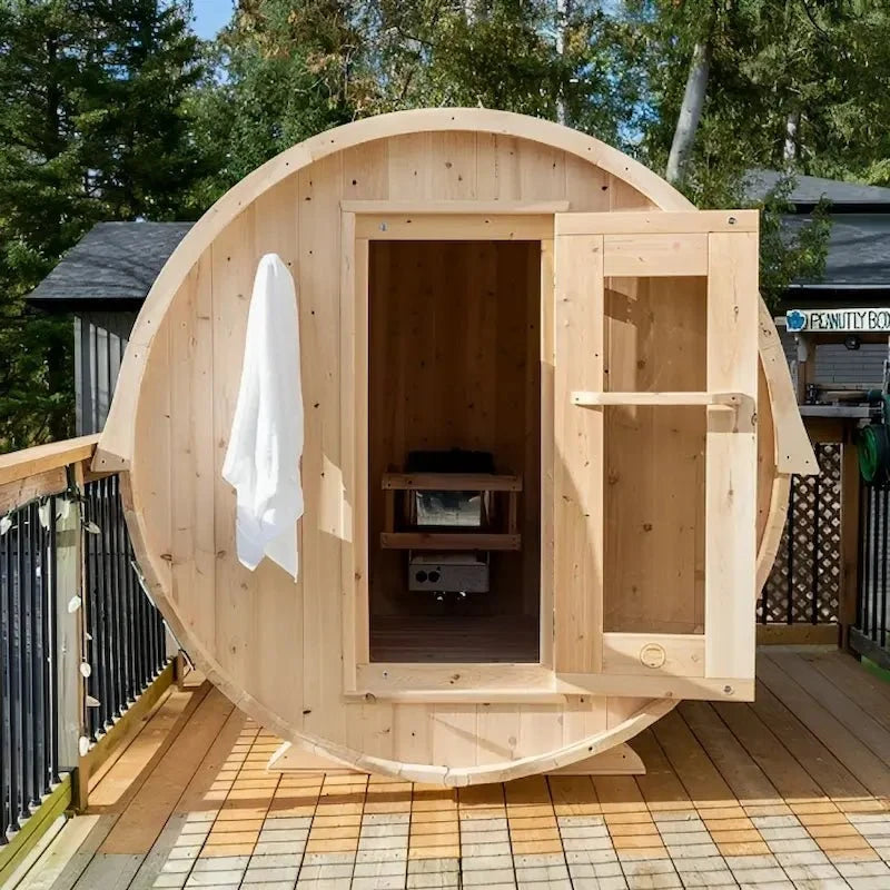 Canadian Timber Harmony Outdoor Barrel Sauna by Dundalk LeisureCraft
