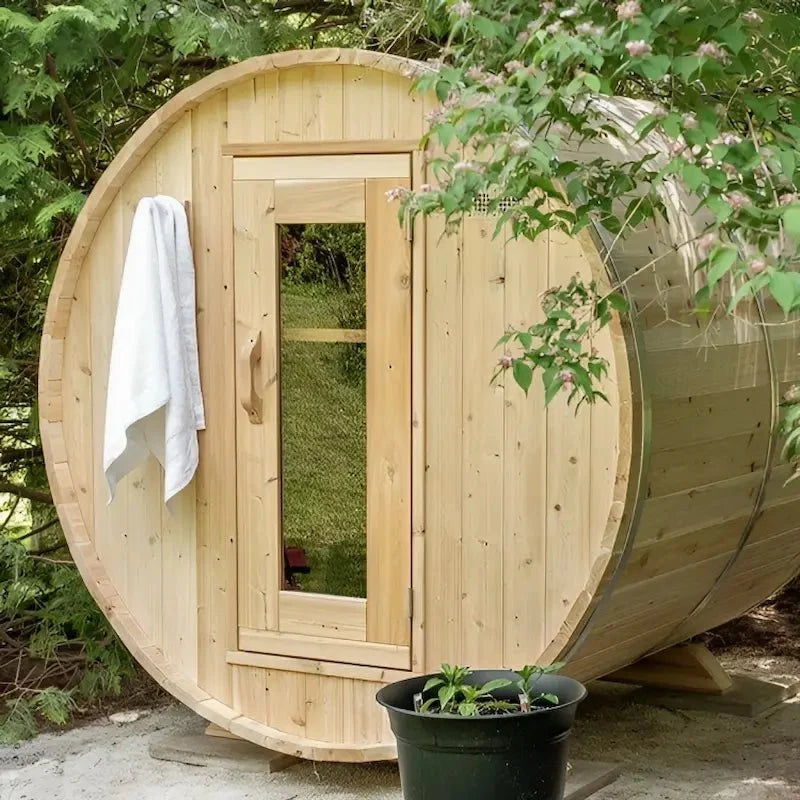Canadian Timber Harmony Outdoor Barrel Sauna by Dundalk LeisureCraft