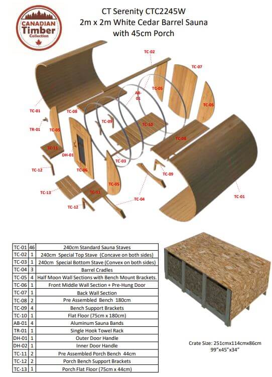 Canadian Timber Serenity Outdoor Barrel Sauna