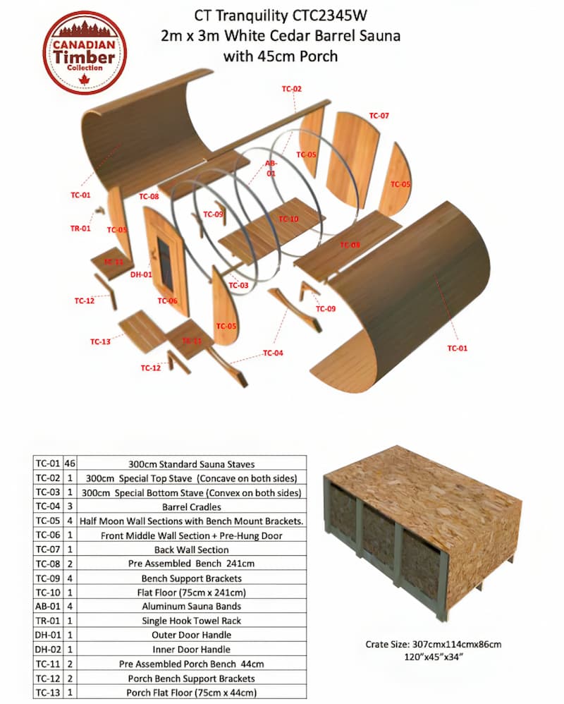 Canadian Timber Tranquility Outdoor Barrel Sauna